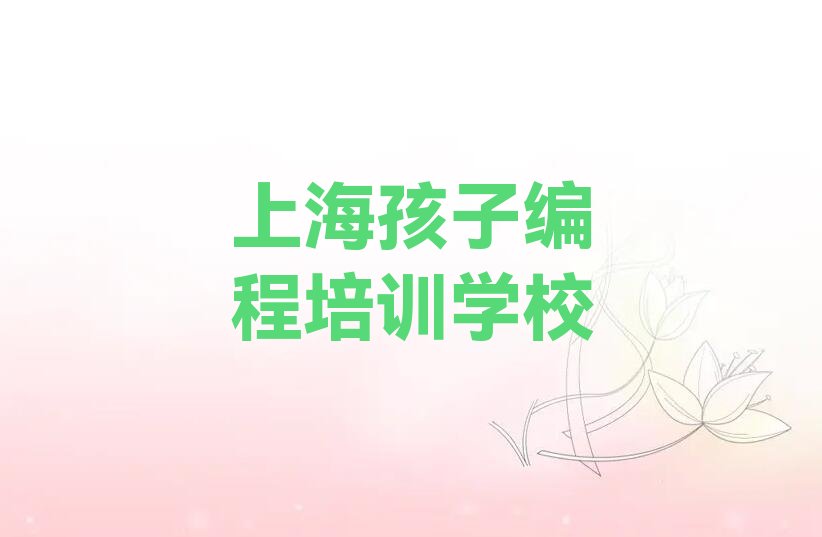 十大上海黄浦区孩子编程排行榜