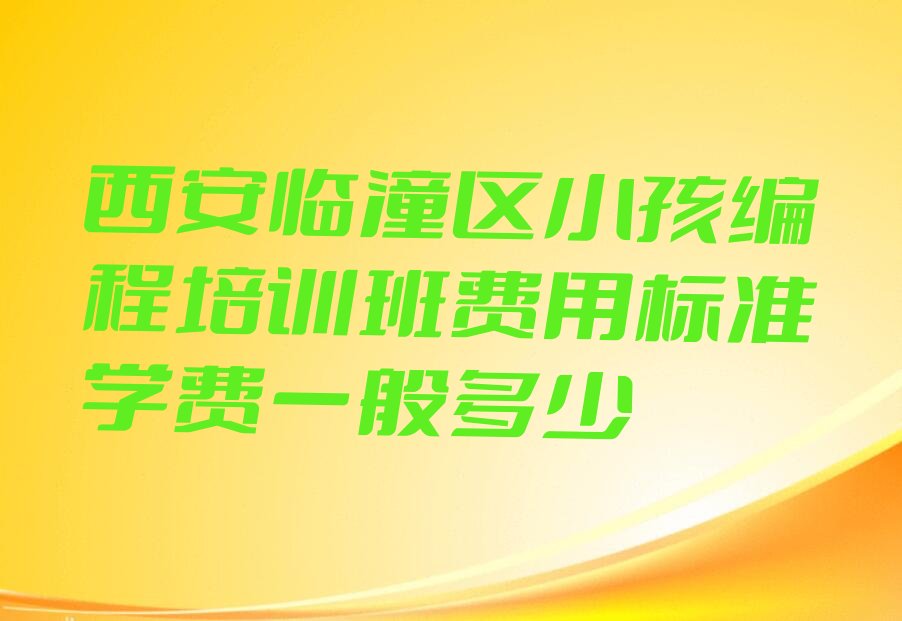 西安临潼区代王街道小孩编程培训学校