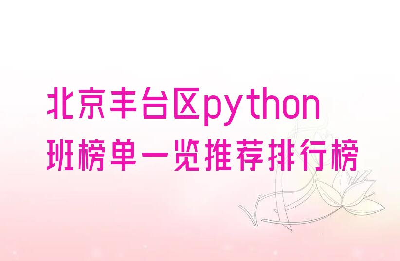 北京丰台区python培训学校