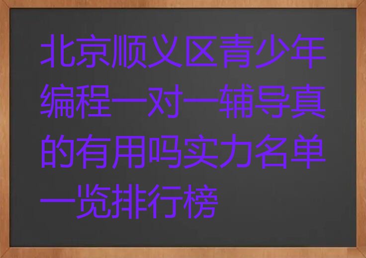 北京顺义区青少年编程培训学校