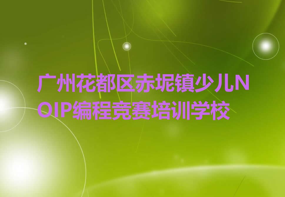 广州花都区赤坭镇少儿NOIP编程竞赛培训学校
