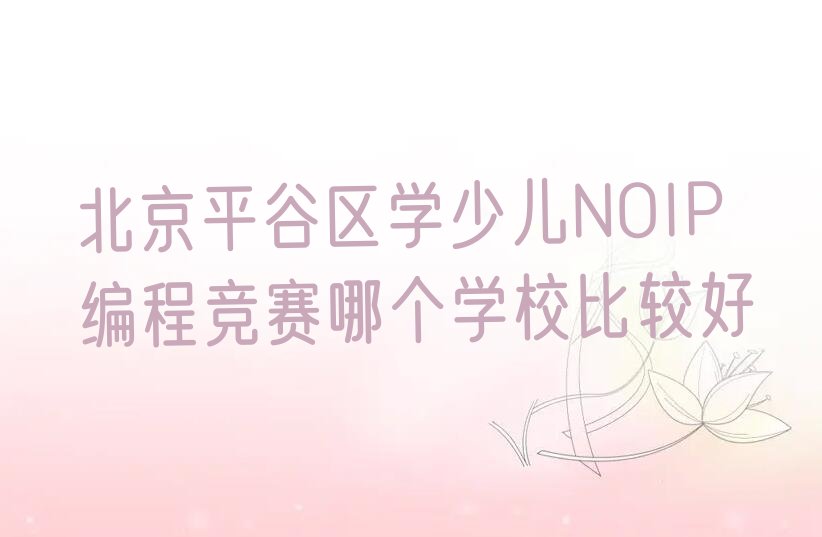 十大北京平谷区学少儿NOIP编程竞赛哪个学校比较好排行榜