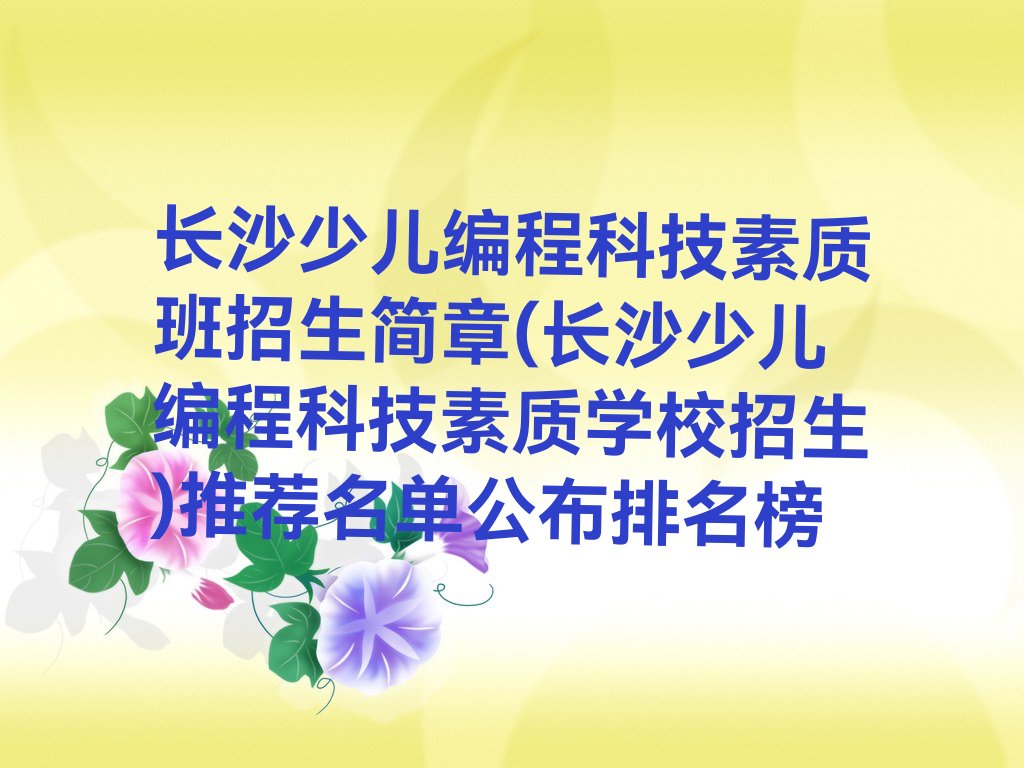长沙芙蓉区火星街道少儿编程科技素质培训学校