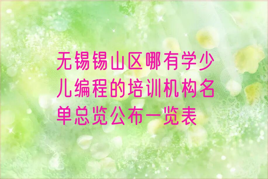 无锡少儿编程培训学校