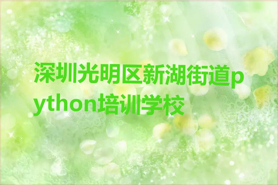 深圳光明区新湖街道python培训学校
