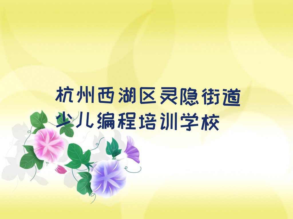 杭州西湖区灵隐街道少儿编程培训学校