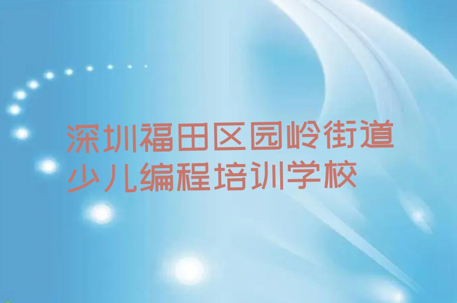 深圳福田区园岭街道少儿编程培训学校