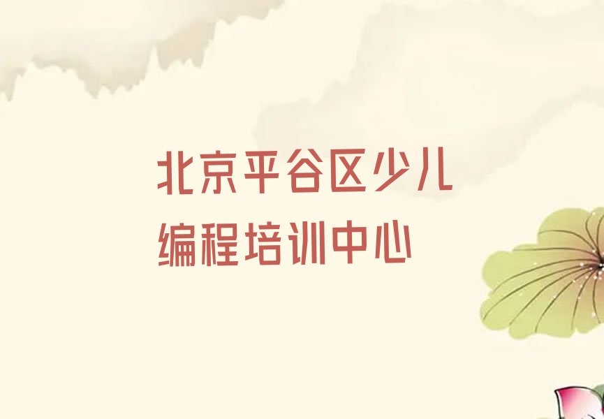 北京平谷区少儿编程培训中心