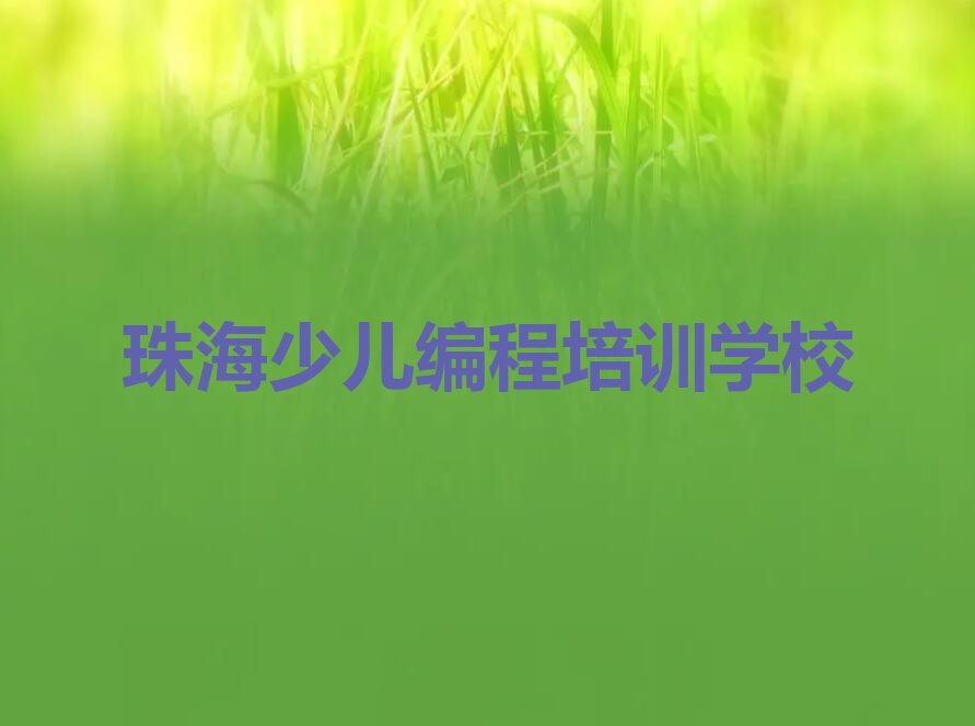 珠海少儿编程培训学校