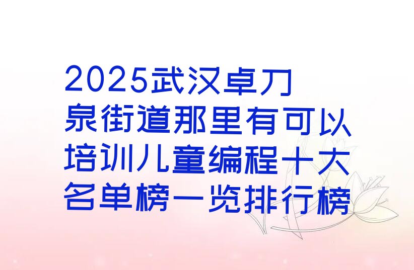 武汉洪山区儿童编程培训学校