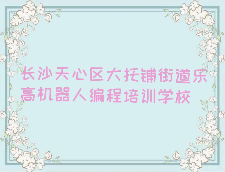 长沙天心区大托铺街道乐高机器人编程培训学校