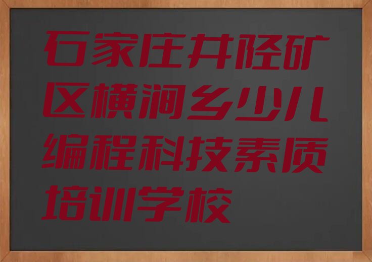 石家庄井陉矿区横涧乡少儿编程科技素质培训学校