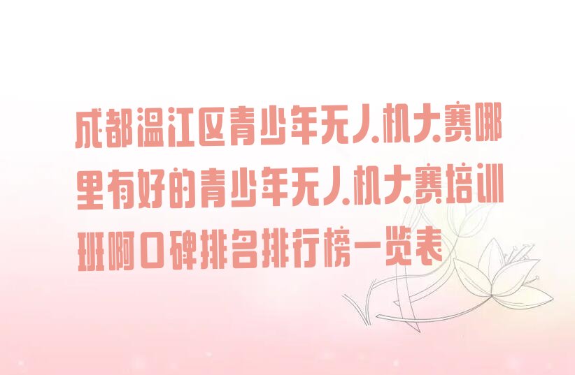 青少年无人机大赛