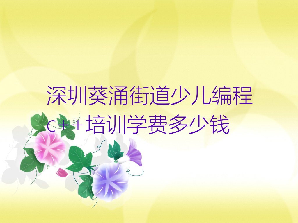十大深圳葵涌街道少儿编程c++培训学费多少钱排行榜