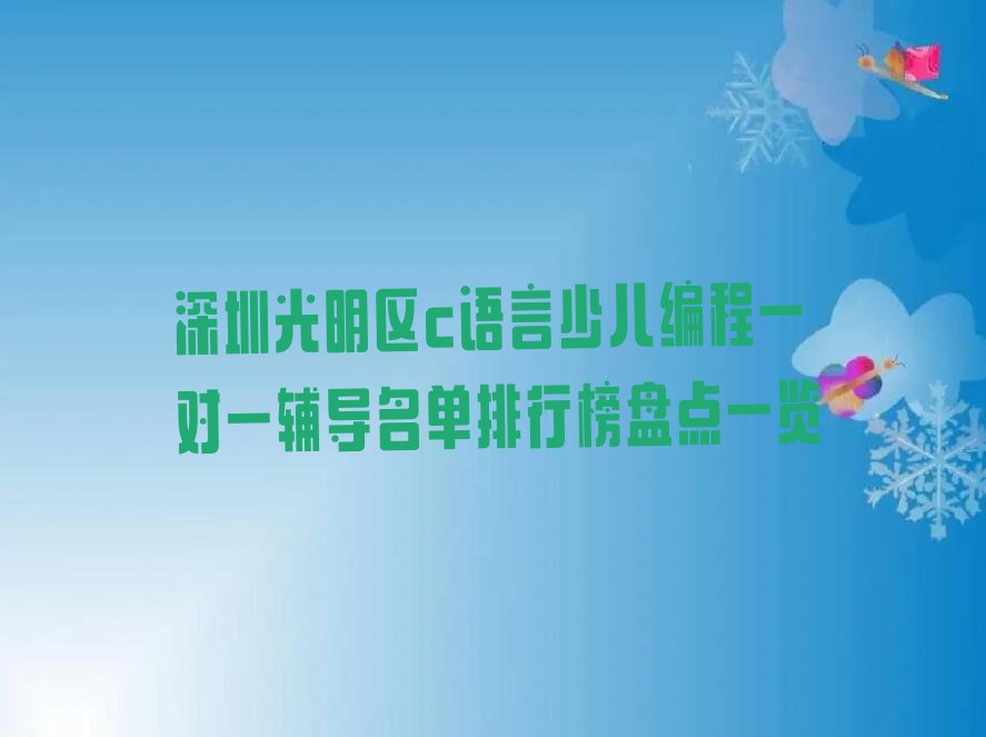 深圳光明区马田街道c语言少儿编程培训学校