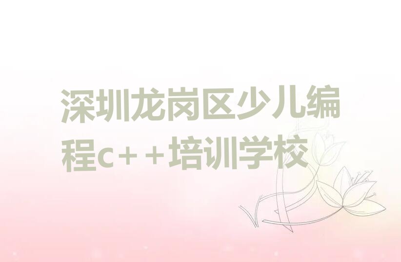 深圳龙岗区少儿编程c++培训学校