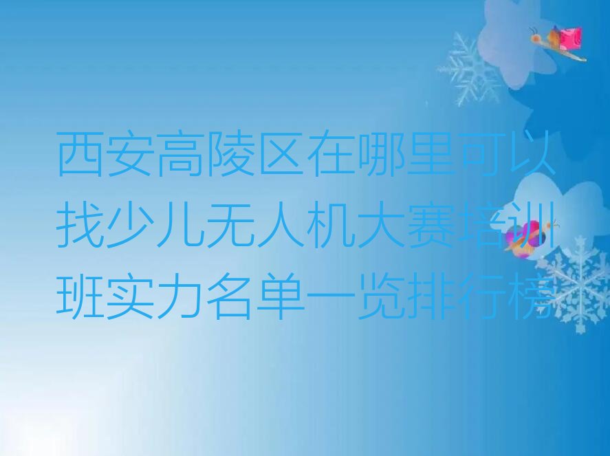西安高陵区泾渭街道少儿无人机大赛培训学校