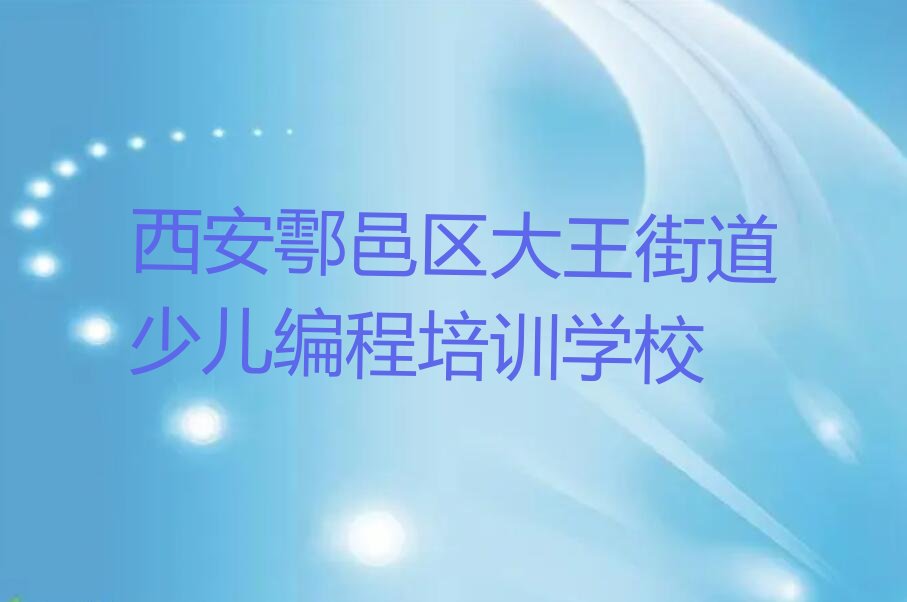 西安鄠邑区大王街道少儿编程培训学校
