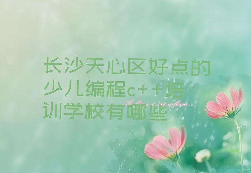 长沙天心区少儿编程培训班