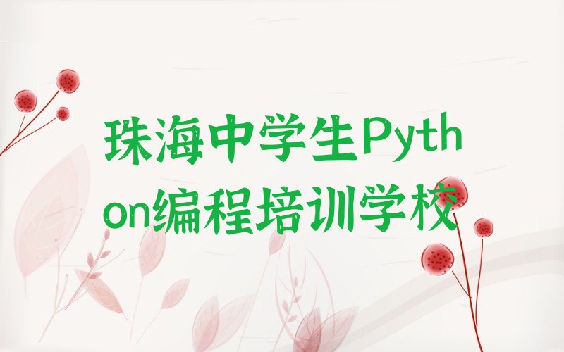 珠海中学生Python编程培训学校