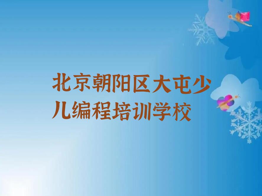 北京朝阳区大屯少儿编程培训学校