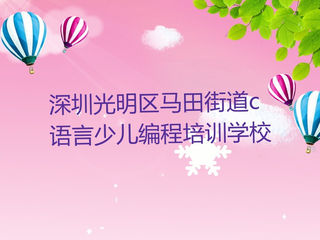 深圳光明区马田街道c语言少儿编程培训学校