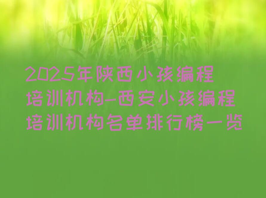 西安灞桥区少儿编程培训班