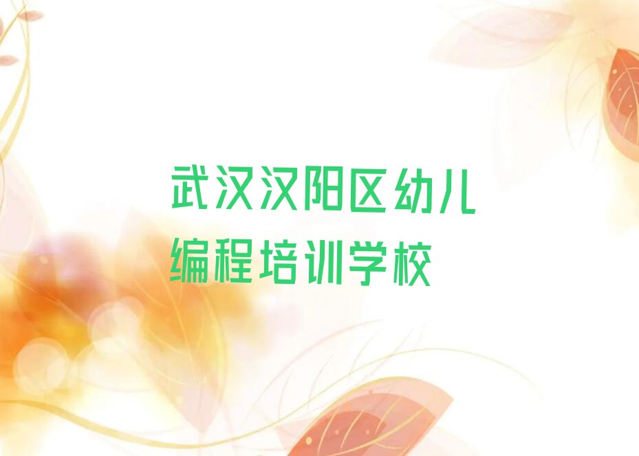 武汉汉阳区幼儿编程培训学校