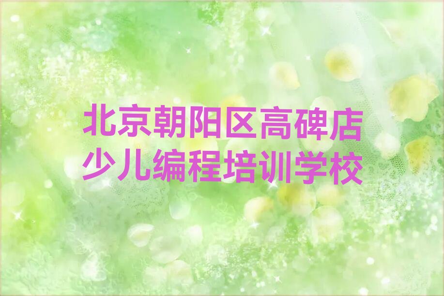 北京朝阳区高碑店少儿编程培训学校