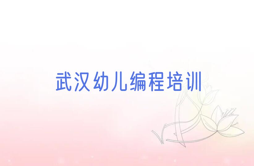 十大武汉汉阳区幼儿编程班培训学校哪家好排行榜