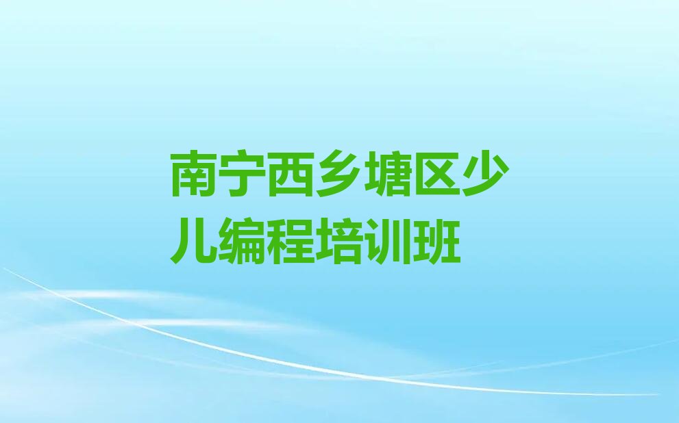 南宁西乡塘区少儿编程培训班