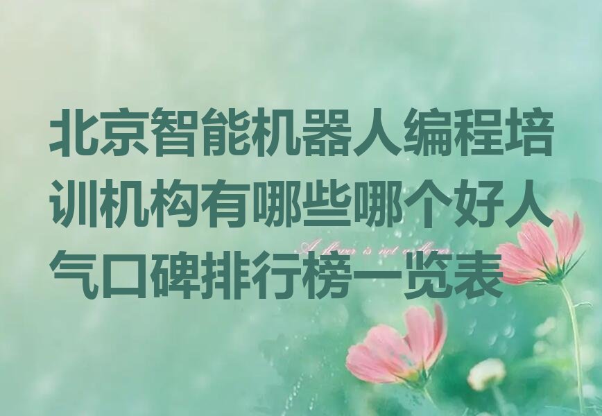 北京海淀区燕园智能机器人编程培训学校