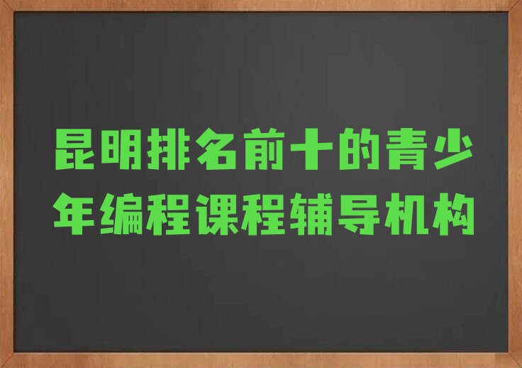 十大昆明排名前十的青少年编程课程辅导机构排行榜
