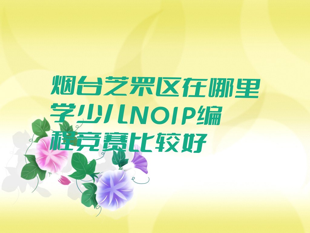 烟台芝罘区少儿编程培训