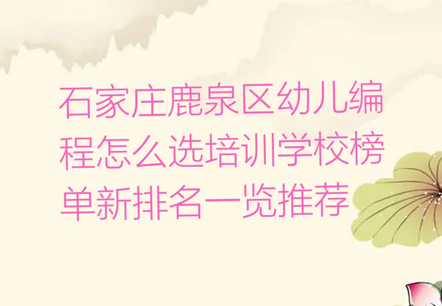 石家庄少儿编程培训学校