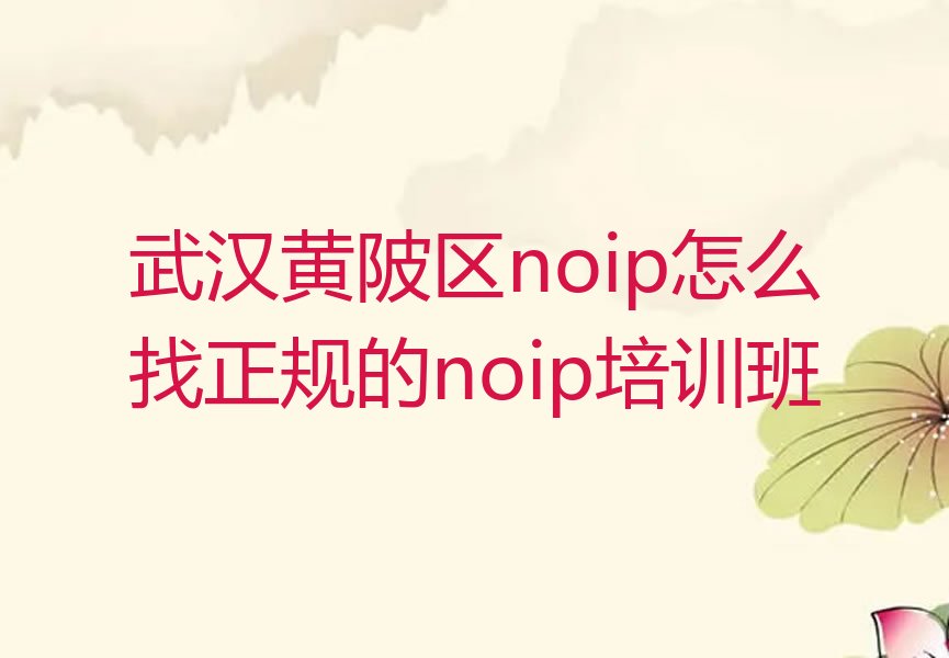 十大武汉黄陂区noip怎么找正规的noip培训班排行榜