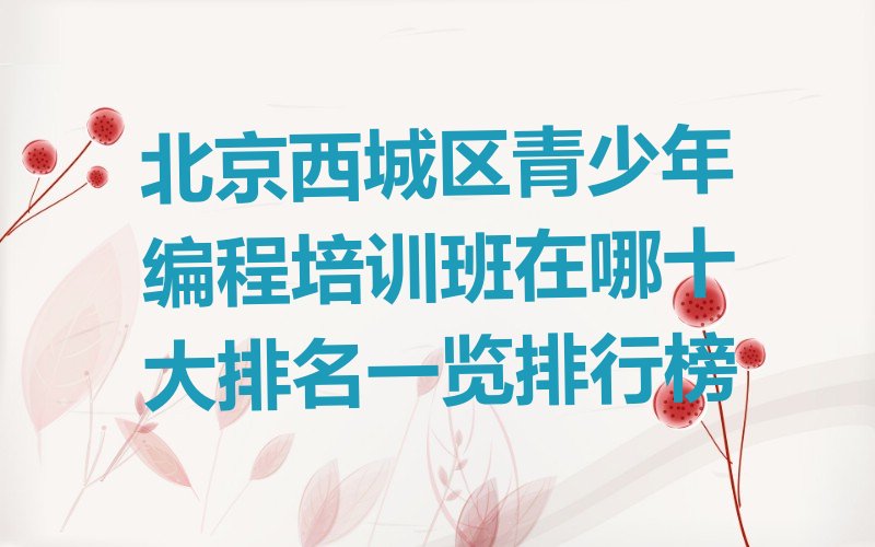 十大北京西城区青少年编程培训班在哪十大排名一览排行榜排行榜