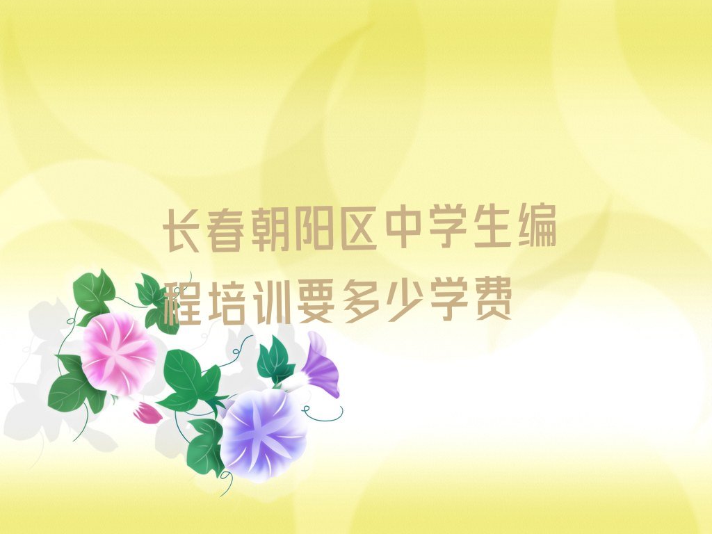十大长春朝阳区中学生编程培训要多少学费排行榜