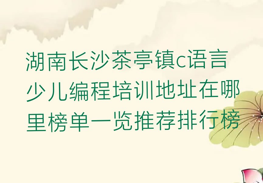 长沙望城区茶亭镇c语言少儿编程培训学校