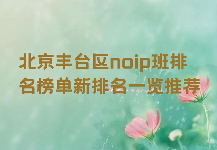 北京丰台区noip培训学校