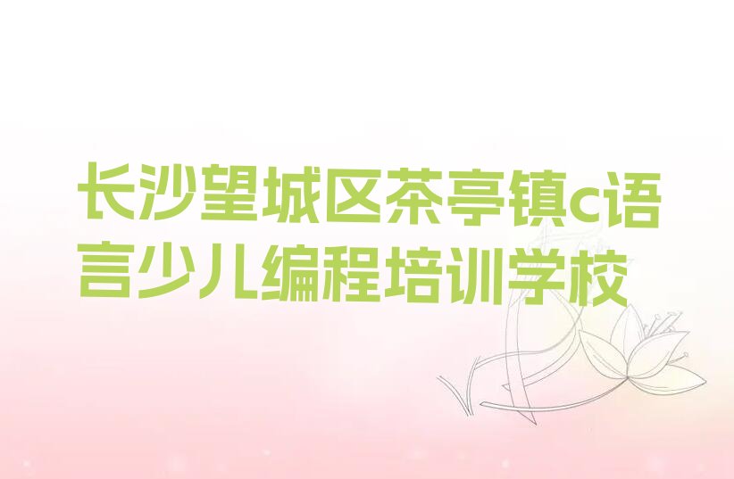 长沙望城区茶亭镇c语言少儿编程培训学校