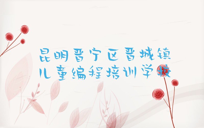 昆明晋宁区晋城镇儿童编程培训学校