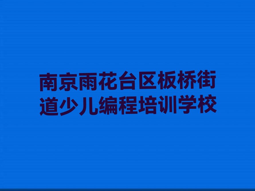 南京雨花台区板桥街道少儿编程培训学校