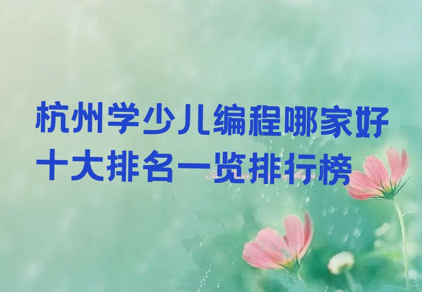 杭州临安区少儿编程培训学校