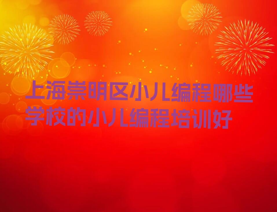 上海崇明区陈家镇小儿编程培训学校