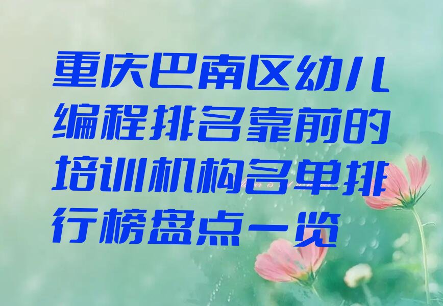重庆巴南区花溪街道少儿编程培训学校