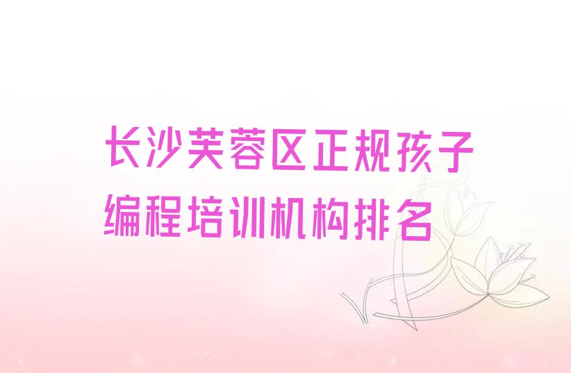 长沙少儿编程培训班