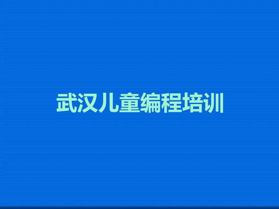十大武汉黄陂区儿童编程武汉姚集街道童程童美学校排名好有哪家排行榜