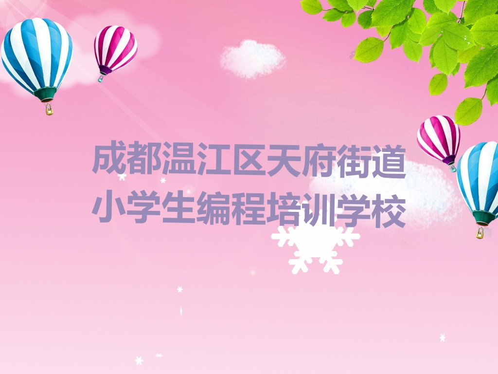 成都温江区天府街道小学生编程培训学校