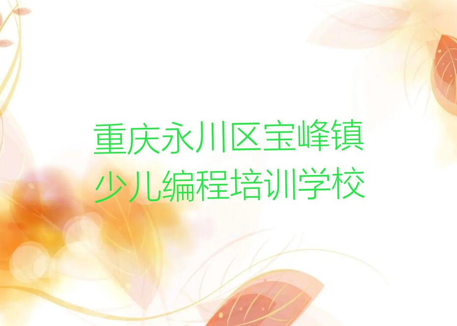 重庆永川区宝峰镇少儿编程培训学校